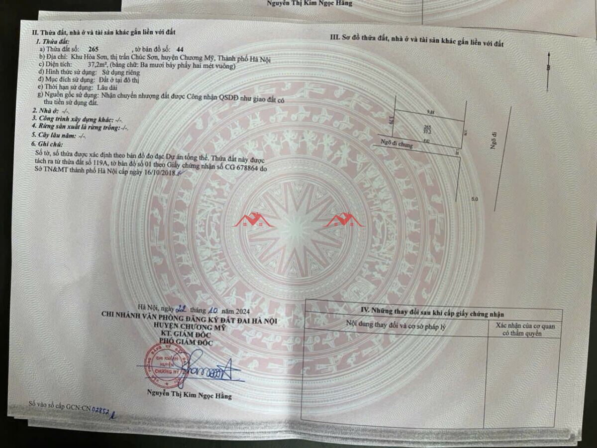 37.2m Hoà Sơn – Chúc Sơn – Chương Mỹ – Hà Nội