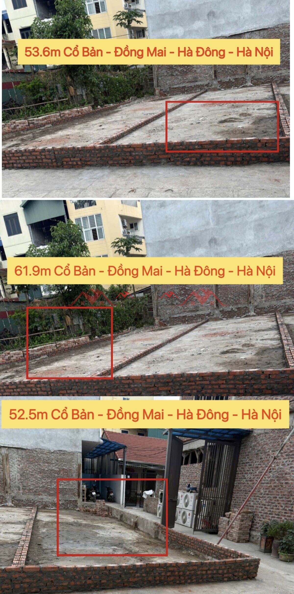 3 Lô Lk 53.6m -61.9m- 52.5m Cổ Bản – Đồng Mai – Hà Đông