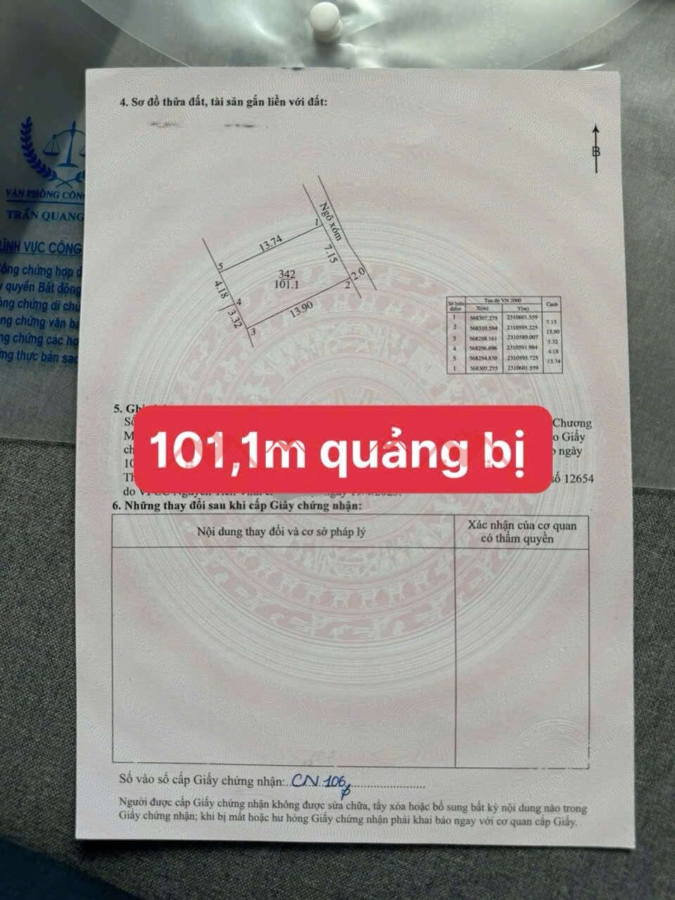 101.1m Quảng Bị Chương Mỹ – Hà Nội