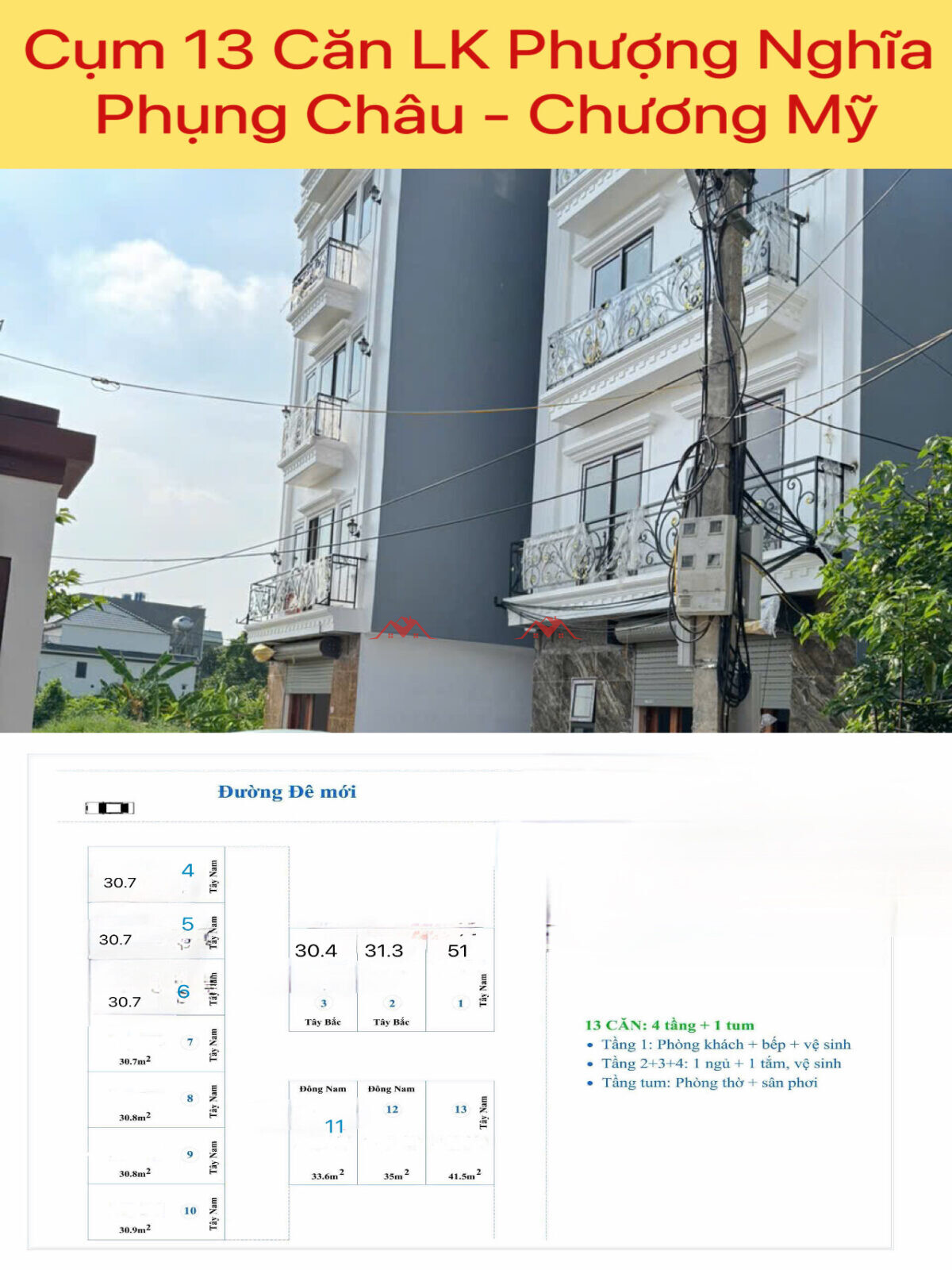 Cụm 13 Căn LK Phượng Nghĩa – Phụng Châu – Chương Mỹ