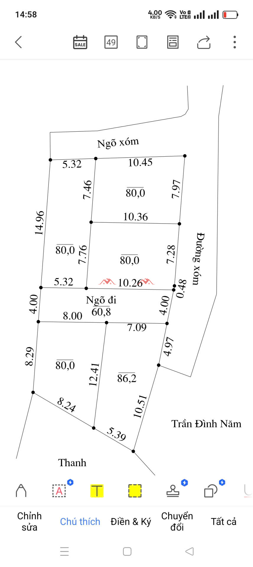 5 lô LK Xuân Thủy – Thuỷ Xuân Tiên – Chương Mỹ – Hà Nội