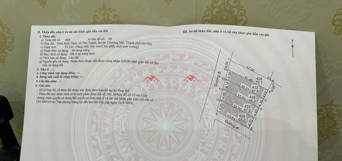 Mở bán lô đất Khu Công Nghiệp. Phú Nghĩa. Chương Mỹ